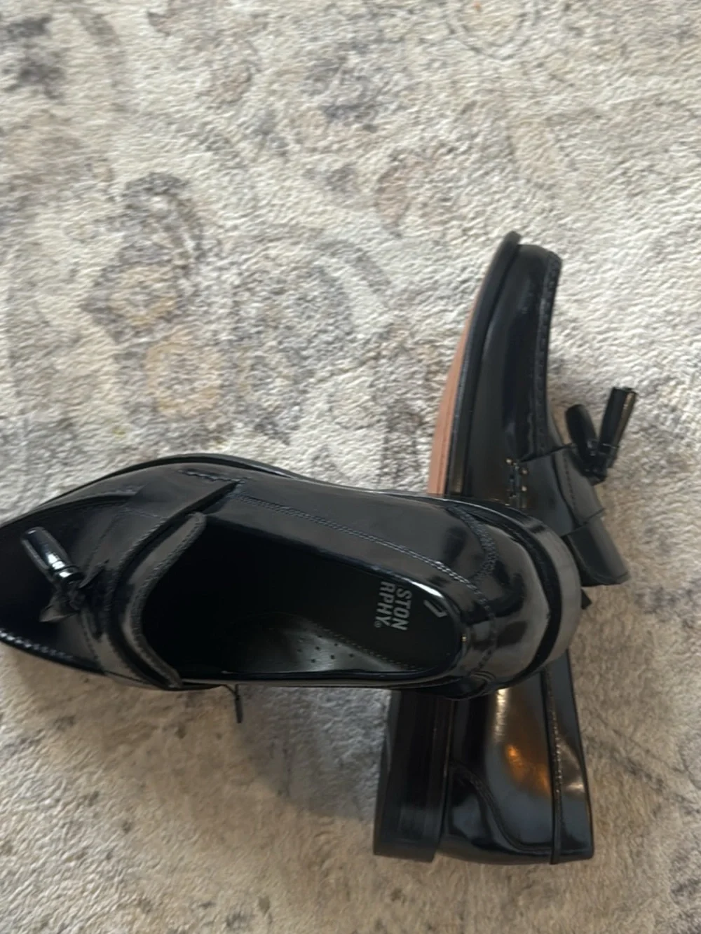 Johnston & Murphy Black Patent Leather Tassel Loafers